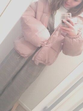 「NICE CLAUP（ナイスクラップ）のアイテム（ダウンジャケット/コート）」を使った、yu-chan*さん（レディース・151cm）の秋コーディネート