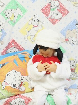 「お正月」｜「アイテム（ニットキャップ/ビーニー）」を使った、なる☺さん（キッズ・80cm）の冬コーディネート