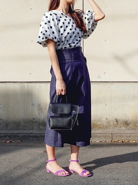 「アイテム（シューズ、パープル系）」を使った、The Virgnia公式さん（レディース・165cm）の春コーディネート