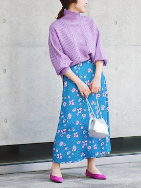 「アイテム（シューズ、パープル系）」を使った、The Virgnia公式さん（レディース・165cm）の冬コーディネート