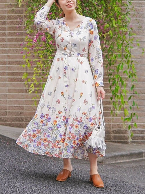The Virgniaワンピース The Virgnia（ザ ヴァージニア）の「ボタニカルフラワー柄