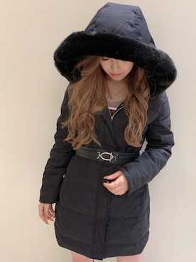 「LIPSERVICE（リップサービス）のアイテム（ダウンジャケット/コート）」を使った、SUZUさん（レディース・152cm）の秋コーディネート
