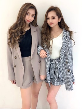 「LIPSERVICE（リップサービス）のアイテム（ジャケット/アウター）」を使った、SUZUさん（レディース・152cm）の春コーディネート
