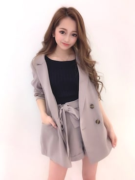 「LIPSERVICE（リップサービス）のアイテム（その他アウター）」を使った、SUZUさん（レディース・152cm）の春コーディネート