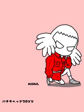 「XLARGE（エクストララージ）のアイテム（トップス、レッド系）」を使った、バナナヘッド20XXさん（レディース）の冬コーディネート