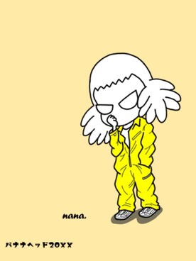 「nobrandのアイテム（トップス、イエロー系）」を使った、バナナヘッド20XXさん（レディース）の冬コーディネート