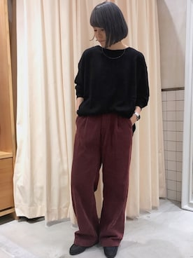 「RNA」｜「アイテム（スラックス）」を使った、かとうさん（レディース・161cm）の秋コーディネート
