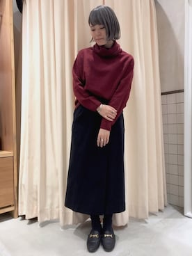 「RNA」｜「アイテム（モカシン/デッキシューズ）」を使った、かとうさん（レディース・161cm）の秋コーディネート