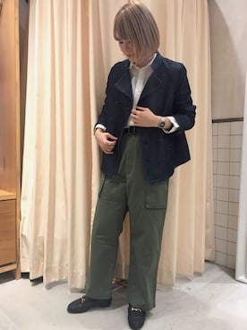 「RNA」｜「アイテム（モカシン/デッキシューズ）」を使った、かとうさん（レディース・161cm）の冬コーディネート