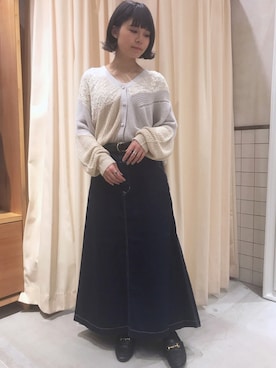 「RNA」｜「アイテム（モカシン/デッキシューズ）」を使った、かとうさん（レディース・161cm）の冬コーディネート