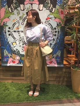 「DRESKIP（ドレスキップ）のアイテム（バッグ）」を使った、よこまるさん（レディース・159cm）の春コーディネート