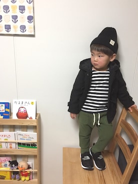 「ヌプシ」｜「アイテム（ダッフルコート）」を使った、art0114さん（キッズ・90cm）の冬コーディネート