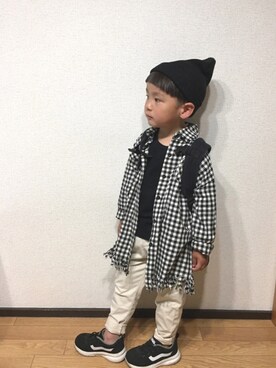 「about a LUCA（アバウト　ア　ルカ）のアイテム」を使った、art0114さん（キッズ・100cm）の春コーディネート