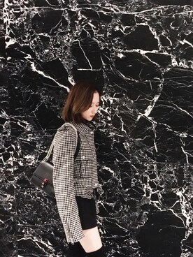 「JW Anderson（ジェイダブリューアンダーソン）のアイテム（ジャケット/アウター）」を使った、Demiさん（レディース・158cm）の冬コーディネート