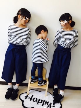 「アイテム（バレッタ/ヘアクリップ）」を使った、Niiiiikenaさん（キッズ・90cm）の冬コーディネート