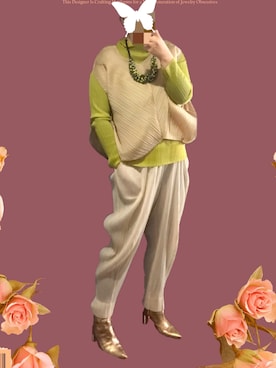 「アイテム（ブーティ、ゴールド系）」を使った、ladybugさん（レディース・170cm）の冬コーディネート