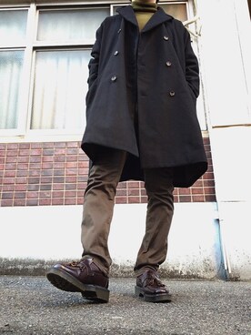 「SCYE BASICS（サイベーシックス）のアイテム（その他パンツ）」を使った、MINOさん（メンズ・165cm）の冬コーディネート