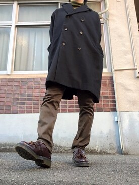 「SCYE BASICS（サイベーシックス）のアイテム（その他パンツ）」を使った、MINOさん（メンズ・165cm）の冬コーディネート