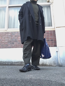 「SCYE BASICS（サイベーシックス）のアイテム（バッグ）」を使った、MINOさん（メンズ・165cm）の冬コーディネート