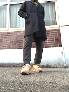 「STILL BY HAND」｜「アイテム（チェスターコート）」を使った、MINOさん（メンズ・165cm）の冬コーディネート
