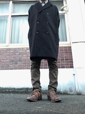 「SCYE BASICS（サイベーシックス）のアイテム（その他パンツ）」を使った、MINOさん（メンズ・165cm）の冬コーディネート