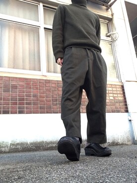 「BASISBROEK（バシスブルック）のアイテム（その他パンツ）」を使った、MINOさん（メンズ・165cm）の冬コーディネート