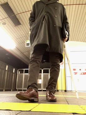 「SCYE BASICS（サイベーシックス）のアイテム（その他パンツ）」を使った、MINOさん（メンズ・165cm）の冬コーディネート