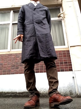 「SCYE BASICS（サイベーシックス）のアイテム（その他パンツ）」を使った、MINOさん（メンズ・165cm）の春コーディネート