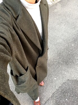 「BASISBROEK（バシスブルック）のアイテム（モッズコート）」を使った、MINOさん（メンズ・165cm）の冬コーディネート