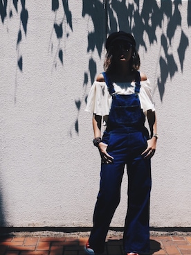 「moussy」｜「アイテム（サロペット/オーバーオール）」を使った、yamachanさん（レディース・160cm）の秋コーディネート