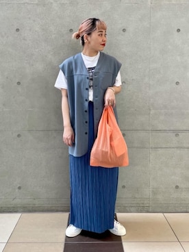 「PHILIPPE AUDIBERT（フィリップ オーディベール）のBY PHILIPPE AUDIBERT ELVIREブレス ¨（ブレスレット）」を使った、kana   hirakiさん（レディース・158cm）の春コーディネート