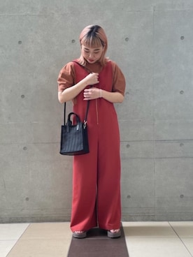 「アイテム（つなぎ/オールインワン）」を使った、kana   hirakiさん（レディース・158cm）の春コーディネート