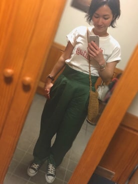 「Daniel Wellington（ダニエルウェリントン）の【Daniel Wellington】レザーバンド３６ＭＭ（アナログ腕時計）」を使った、piさん（レディース・160cm）の夏コーディネート