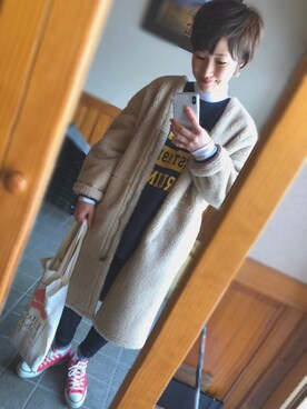 「Another Edition」｜「アイテム（スウェット）」を使った、piさん（レディース・160cm）の冬コーディネート