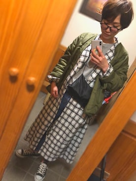 「TODAYFUL（トゥデイフル）のルーズロングT（Tシャツ/カットソー）」を使った、piさん（レディース・160cm）の春コーディネート