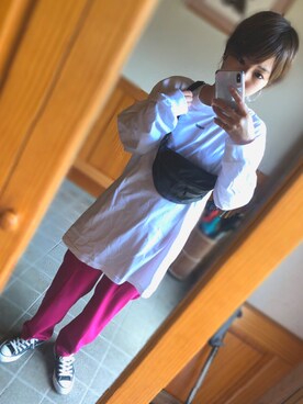 「TODAYFUL（トゥデイフル）のベンドフレームピアス（ピアス（両耳用））」を使った、piさん（レディース・160cm）の秋コーディネート