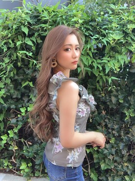 「フラワープリント」｜「アイテム（タンクトップ）」を使った、yurinochannさん（レディース・156cm）の夏コーディネート