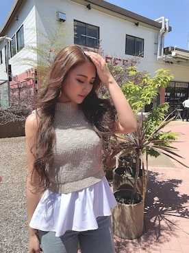 「ノースリーブニット」｜yurinochannさん（レディース・156cm）の春コーディネート