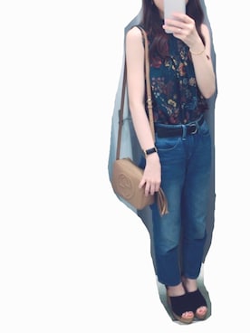 「コルクヒール」｜「アイテム（アクセサリー）」を使った、yuiさん（レディース・158cm）の夏コーディネート