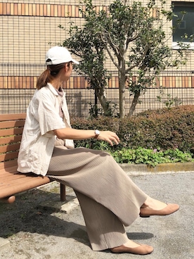 「秋のコーデ」｜「UNIQLO（ユニクロ）のアイテム（キャップ）」を使った、はるなさん（レディース・168cm）の秋コーディネート