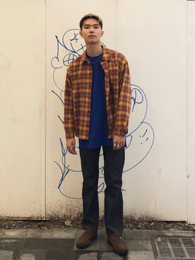 「A.P.C.（アーペーセー）のアイテム」を使った、Reiyaさん（メンズ・179cm）の秋コーディネート