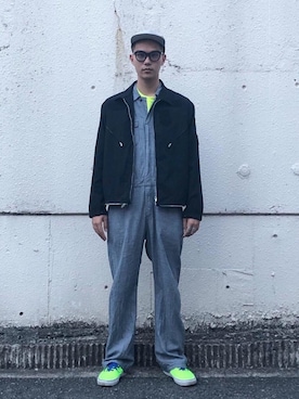 「UNUSED（アンユーズド）のアイテム（オールインワン・サロペット）」を使った、Reiyaさん（メンズ・179cm）の秋コーディネート