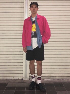 「SURROUND（サラウンド）のアイテム」を使った、Reiyaさん（メンズ・179cm）の秋コーディネート