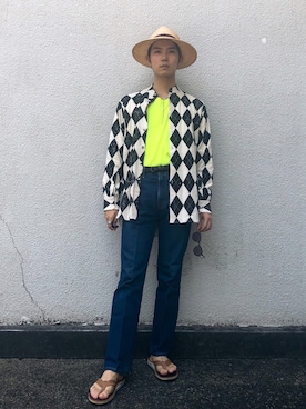 「STOF（ストフ）のアイテム（帽子）」を使った、Reiyaさん（メンズ・179cm）の夏コーディネート