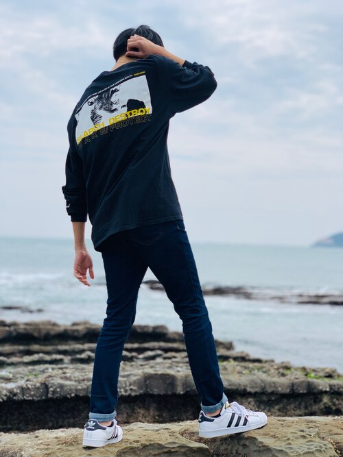 KaneZ（ケインズ）の「KaneZ SEARCH DESTROY L/S TEE【ブラック