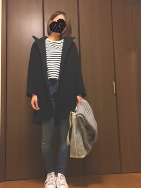 「仕事コーデ」｜「アイテム（その他アウター）」を使った、megさん（レディース・161cm）の秋コーディネート