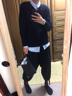 66号線歩く幽霊三ツ星カルテットさん（メンズ・175cm）の秋コーディネート