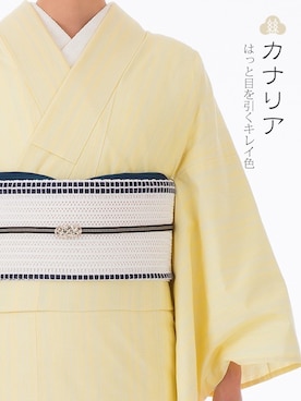 「帯」｜「アイテム（浴衣）」を使った、松村糸店さん（レディース・158cm）の冬コーディネート