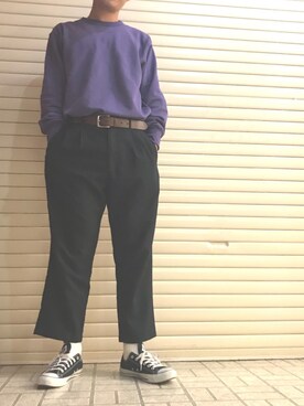 「EDWIN」｜「アイテム（スラックス）」を使った、Taisukeさん（メンズ・174cm）の秋コーディネート
