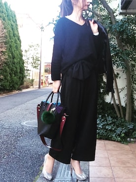 「AZUL by moussy（アズールバイマウジー）のアイテム（タンクトップ）」を使った、Erikoさん（レディース・165cm）の冬コーディネート